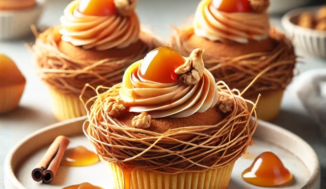 Kuş Yuvası Karamelli Pratik Kek Tarifi