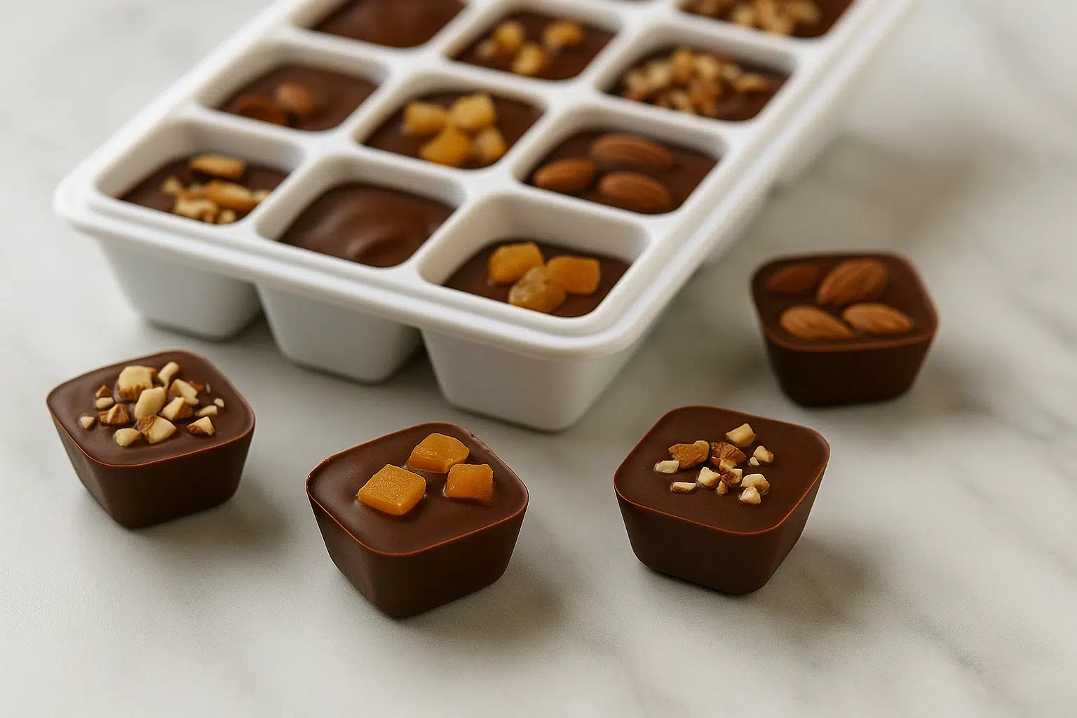 Ice Cube Tray Çikolata Lokmaları (Buz Kalıbında Pratik Atıştırmalıklar)